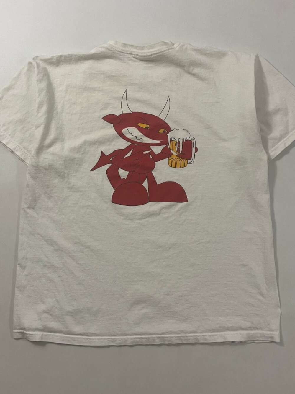 Vintage Y2K Drinkinson Beer Devil Double Sided Graphic T-Shirt XL